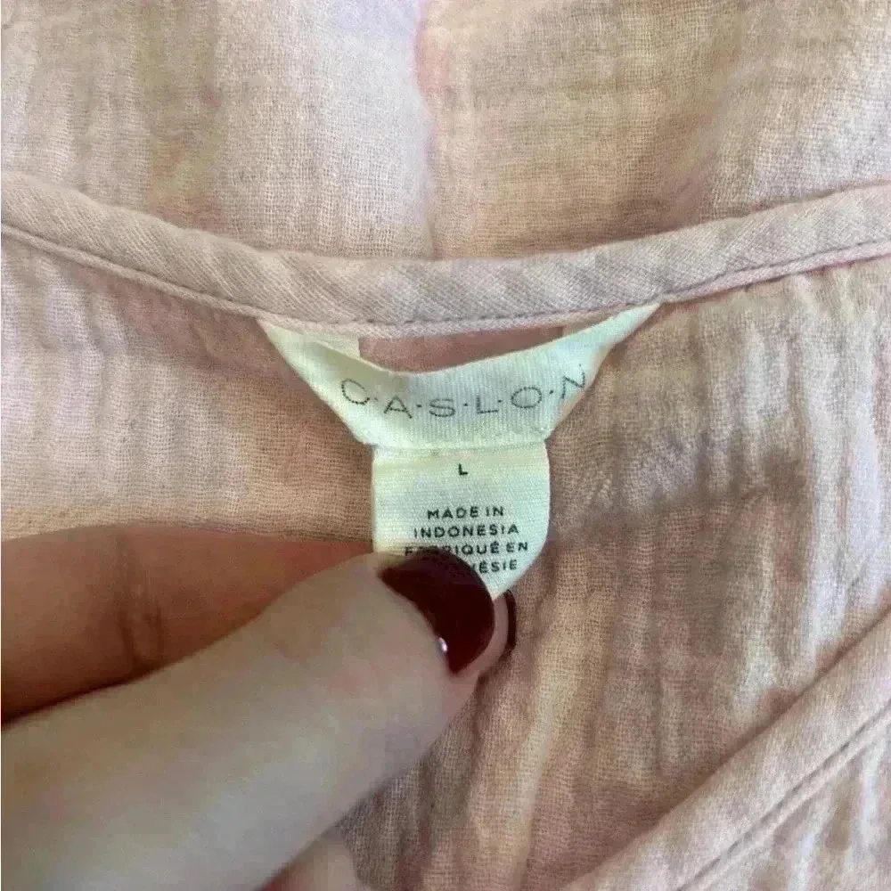Caslon pink short sleeve top in size large - Picture 3 of 4